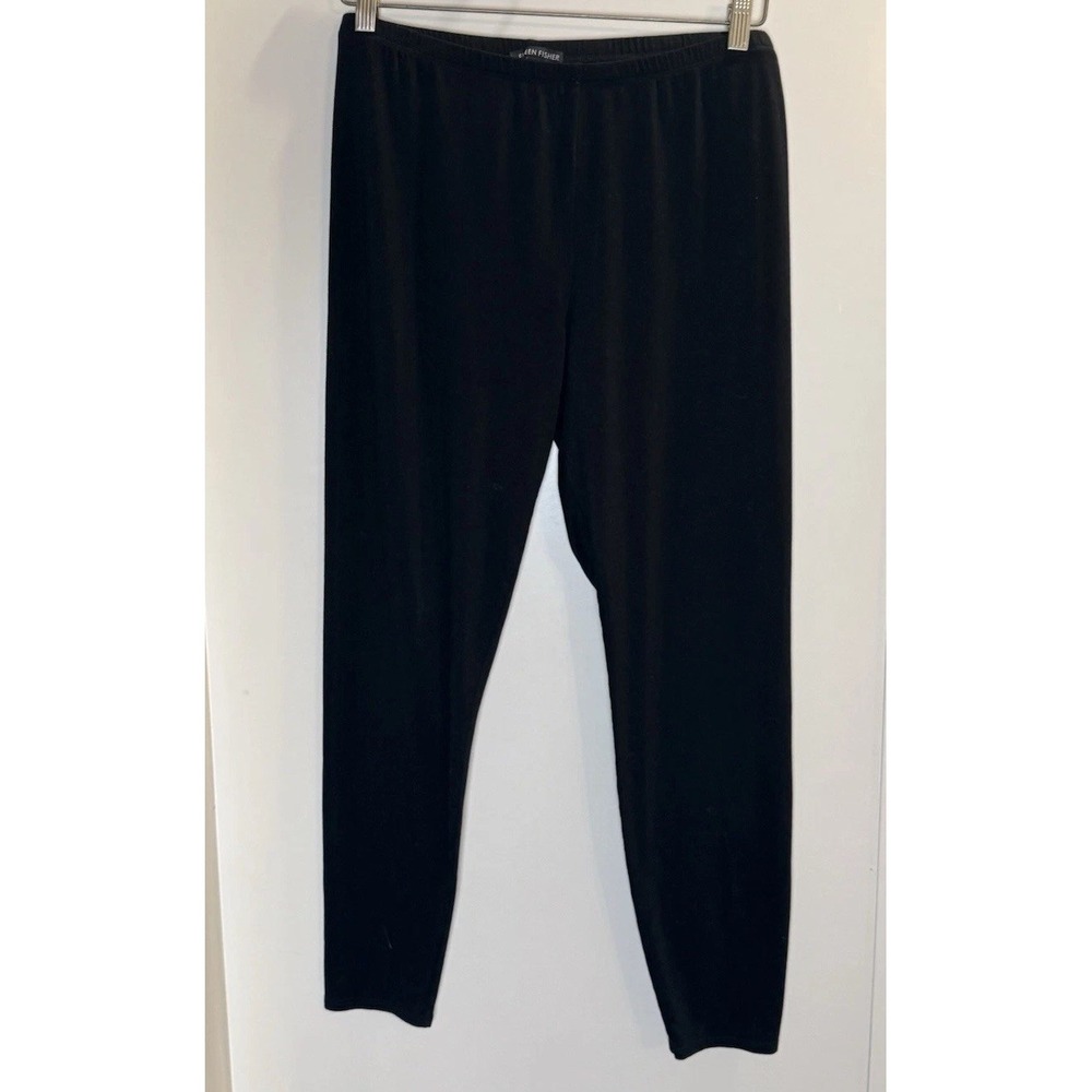 Eileen Fisher Women Large Black Pants Leggings Pull On Stretch Minimalist NWOT